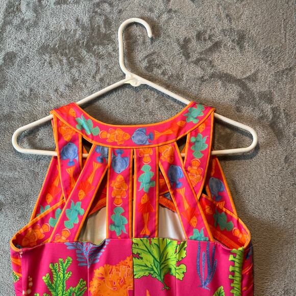 Gretchen Scott Isosceles Pink Corral Reef Fish Dress Women’s Size Medium - Picture 4 of 7